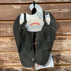 Rainbow Premier Black Flirty Braidy Sandals